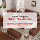 FiveWillowise Storage Bench, 51-Inch Large Storage Ottoman, 30 Gallons, Modern Faux Leather Ottoman with Storage, Rectangle Storage Ottoman Bench for Bedroom, Living Room, Entryway, Hallway, Brown FiveWillowise