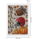 ETTUWNUI Diamond Painting Kits for Adults - Football Pumpkin Fall Welcome Painting DIY 5D Full Drill Diamond Dots Paintings with Diamonds Gem Art and Crafts Home Decor 8"x12" ETTUWNUI