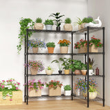 Vasitelan 57" W Storage Shelves, Metal Shelving 4-Tier Wire Shelving Unit Metal Shelves for Storage Adjustable Shelving Rack for Pantry Kitchen Garage Vasitelan