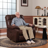 FLEXISPOT XL51 Dual OKIN Motor Power Lift Recliner Chair for Elderly, Lay Flat Sleeper Recliner with Massage & Heat, USB Ports, Faux Leather Reclining Sofa for Living Room Bedroom(Extra Large, Brown) FLEXISPOT