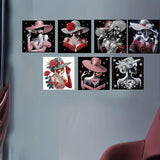 KUFWKEY 7PCS/Set 11.8x11.8 inch,Elegant Woman Diamond Art Kits for Adults,5D DIY Special Shape Crystal Partial Diamond Painting Kits,Mosaic Sparkling gem Art,Home Decor No Frame KUFWKEY