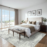 8x10 Area Rugs for Living Room - Washable Rug Modern Abstract Soft Large Neutral Non-Slip Carpet Indoor Floor Stain Resistant Thin Carpets for Bedroom Dining Room Farmhouse Nursery Home Office Grey PLHXFR