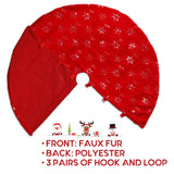 TOBEHIGHER Christmas Tree Skirt - 48 Inches Large Red Tree Skirt with High - End Soft Faux Fur Tree Skirt for Christmas Decorations Indoor Outdoor - Red TOBEHIGHER