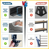 SFTORMAS 72" H Garage Shelving with Wheels Heavy Duty Storage Shelves Adjustable 5 Tier Metal Shelves for Garage Warehouse Basement Industrial Utility Racks,Black,72" HX35 WX15.75 D SFTORMAS