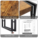 Rustic Wood and Metal 3-Tier Industrial Bookshelf – Perfect for Home Office, Bedroom, Kitchen, or Bathroom (47in) HCHQHS