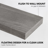 Fun Memories 48 Inch Fireplace Mantel Shelf, Wood Floating Shelves Wall Mounted, Wall Shelves with Invisible Bracket for Living Room Bathroom Bedroom Kitchen, Set of 1 (Grey, 48"x 8") Fun Memories