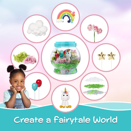 Memory Building CO Light-Up Unicorn Terrarium Kit for Kids - Christmas & Birthday Gift for Girl or Boy - Best Unicorn Toys & Kits, Arts & Crafts Gifts for Girls & Boys Age 4 5 6 7 8 9 10-12 Year Old The Memory Building Company