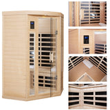 Infrared Sauna Room 2 - 3 People, Hemlock Wooden Sauna, 1600 Watts, 2 person infrared saunas for home Heat Dry Sauna, LCD Control of Temperature, Time, Light and Bluetooth indoor saunas for the home ChiefCarOfficer