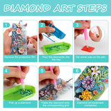 RUIFUU 4 Pcs 5D Flowers and Butterfly Diamond Art Bookmarks,DIY Diamond Painting Book Marks with Rhinestone Tassel for Graduation Birthday Reader Gifts RUIFUU