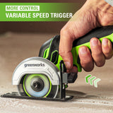 Greenworks 24V Brushless Cordless Compact Cut-Off Tool Bare Tool, With Extra 3 in. Cut-Off Wheels (3-Pack) Greenworks