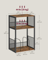 VASAGLE Record Player Stand, 3-Tier Side Table, Vinyl Record Storage up to 100 Albums, End Table for Living Room, Bedroom, Rustic Brown ULET275K01 VASAGLE