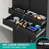 Metal Storage Cabinet with Wheels and Drawers,Rolling Garage Storage Cabinet with Locking Doors and Adjustable Shelves,73" Mobile Tall Large Metal Tool Cabinets with Locks for Home,Office,Garage SISESOL