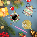 Hoxxu 10pcs Christmas Diamond Art Coasters Kit, 5D Christmas Diamond Painting Kits with Stand, Ideal for Cups, Wine Glasses, Perfect for Holiday Decor Table Setting Hoxxu