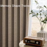 Topfinel Taupe Burlap Linen Blackout Curtains & Drapes 84 Inch Length 2 Panels Set, Flax Linen Brown Tan Beige Room Darkening Soundproof Cabin Curtains with Hooks Rings for Bedroom Living Room Topfinel