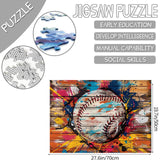 Jigsaw Puzzles 1000 Pieces for Adults-Baseball Sports Banksy Hardboard Puzzle-Challenging Puzzle Perfect for Game Nights-DIY Home Wall Decor-Art Puzzles-Ball Graffiti Street Art 27" x 20" Tucocoo