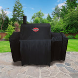 Char-Griller® Durable Polyester Grill and Smoker Cover with Waterproof Material, PVC Lining, and Extendable Design in Black, 46"L x 23"W x 48.5"H, Model 5555 Char-Griller