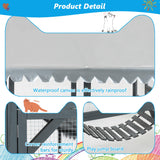 74" Large Wooden Outdoor Cat Catio Enclosure, 6×4ft Walk in Cats House Outside, Cat Shelter Kitty Cage with Sleeping Houses, Bridges, Walking Paths, 3 Doors, Weatherproof Cover Hohuqeri