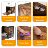 DWANTON Cat Litter Box Furniture Hidden, Cat Litter Box Enclosure, Reversible Entrance Can Be on Left or Right Side, Indoor Cat Box Cabinet, Wooden Cat Washroom, End Table, Nightstand Dwanton