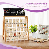 Poyilooo Jewelry Display for Vendors Selling, Wood Earring Bracelet Keychain Display for Vendors with Adversitsing Board 30 Hooks, Large Capacity Jewelry Holder Display Stands Rack for Earring Card Poyilooo