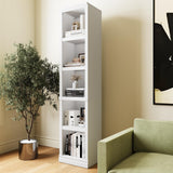 Bevfint 70" Tall Bookcase, White Narrow Floor Standing Bookshelf, 5 Tier Shelves Open Storage Organizer, Book Case for Living Room Hallway Kitchen Home Office Bathroom, White - 5 Tier Bevfint