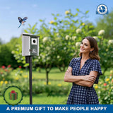 SISTERBIRD Bird Houses for Outside, Dark Green Bird House, Bluebird Houses for Outside, Garden Decoration Birdhouses for Outdoors, Bluebird Finch Swallow Wren Chickadee SISTERBIRD