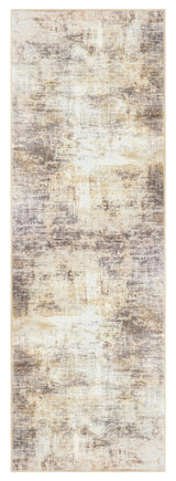 IOHOUZE Abstract Runner Rug 2x6 Ft Washable Runners for Hallways, Non Slip Kitchen Runner Printed Faux Wool Entryway Runner Indoor, Modern Abstract Floor Carpet for Hall Kitchen Bedroom, Beige Brown IOHOUZE