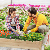 Brightpeak 8 FT Outdoor Wooden Raised Garden Bed, Elevated Planting Planter Box Kit for Flowers/Vegetables/Herbs in Backyard/Patio/Outdoor, Natural Brightpeak