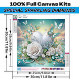 Diamond Art Kits for Adults, Flowers Butterflies Heart Special Shape Diamond Painting Kits for Beginners, DIY 5D Crystal Diamond Dots Gem Art Craft for Home Decor 11.8x11.8 Inch Acelii