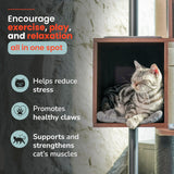 KONELCARE Modern Cat Tree-Sleek Wooden Furniture-Style Tower(60") Blends with Home Decor, Tallest Scratching Post(48"), 3 Cat Condos for Multi-Cat Harmony & Comfort KONELCARE