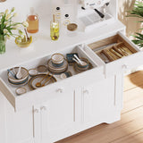 IRONCK Kitchen Pantry Storage Cabinet 72" Height with Doors, Drawer, Adjustable Shelves, Freestanding Cupboard hutch Cabinet for Dining Room, Living Room, White IRONCK