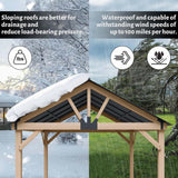 Yardsight Wood Gazebo 11' x 13', Hardtop Wooden Cedar Gazebo with Galvanized Steel Roof, Permanent Outdoor Pavilion for Garden, Patio, Deck, Backyard, Lawn. Yardsight