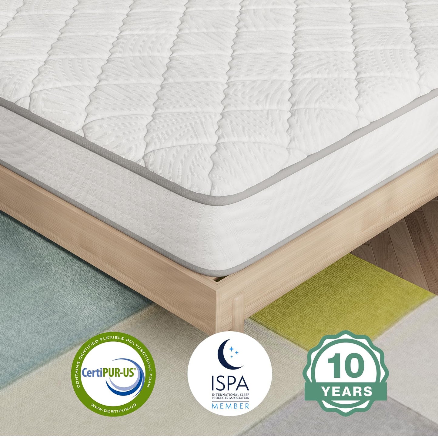 Novilla Queen Mattress 8 inch, Hybrid Queen Size Mattress in a Box, Innerspring Mattress with Comfortable & Breathable Foam, Supportive Mattress for Back Pain Relief, Certipur-Us Certified