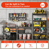 Welfiya 59" W Garage Shelving,5-Tier Heavy Duty Shelving Unit,3000LBS Adjustable Metal Storage Shelves,Storage Rack Units for Industrie,Shed,Warehouse,Basement,Black,59" W x 20" D x 72" H Welfiya