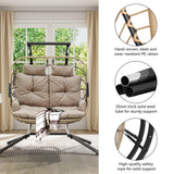 YITAHOME Hanging Egg Swing Chair with Stand Egg Chair Wicker Indoor Outdoor Hammock Egg Chair with Cushions 550lbs for Patio, Bedroom, Garden and Balcony YITAHOME