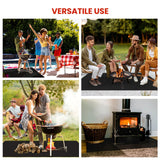 OFASIZEN 89.5 x 49.5 Inch Grill Mats for Outdoor Grill, Double-Sided Fireproof Deck and Patio Protector Mat OFASIZEN