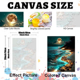 Hutarosl Moonlight Beach Paint by Number Canvas for Adults-Moonlight Paint by Numbers Kit for Adults,Beach Paint by Number Adult,Canvas Paint by Numbers for Adult for Gifts Home Decor 16x20in Hutarosl