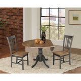 IC International Concepts Chairs Dining Table Set, Hickory/Washed Coal IC International Concepts