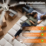 Hisummer 52 inch Modern Ceiling Fan with Light and Remote, Large Farmhouse Ceiling Fan with Lights, Silver White Ceiling Fan with Light for Bedroom Living Room Kitchen Garage, 6 Blade, 6 Speeds Hisummer