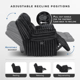 Lexicon Manual Glider Recliner Chair, Corduroy Manual Tab Pull Reclining Chair with Pillow Top Arms, Plush Cushions, Cozy Theater-Style Accent for Living Room/Bedroom, Easy Assembly, Black Lexicon