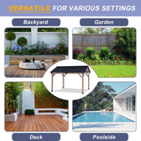 CHARMELEON 10x12 FT Wood Gazebo Outdoor – Hardtop Metal Roof Gazebo with Cedar Frame – Patio Gazebo for Wood Carport Use – Gable Roof Pavilion Gazebo para Patio, Backyard, Deck, Lawn and Garden HEAVDUTY