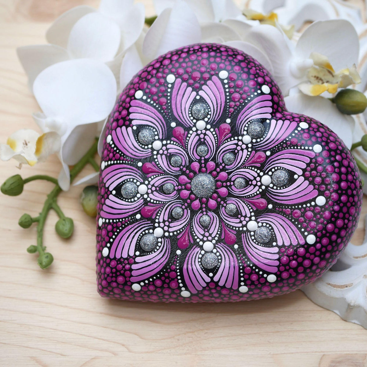 Heart Mold - Happy Dotting Company - Smooth Shape for Casting - Rock Crafts - Valentines Day Craft - Stone Art and Dot Art Mandalas, Kindness Rocks Happy Dotting Company