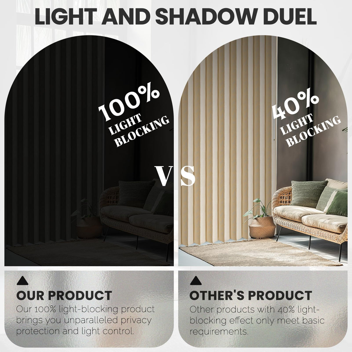 AJAZZ 100% Blackout Magnetic Door Curtain - Pleated Folding Accordion Closet Door Curtain - Invisible, Applicable for Bedroom & Living Room Doorway (Grey, 42" W x 78" L, 1 Panel) AJAZZ