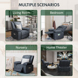 FLEXISPOT XRC2 Rocker Recliner Chair for Adults - Massage Rocker Recliner Chair w/Heat & Vibration, 270° Swivel Manual Rocking Chair Single Sofa for Living Room Bedroom(Grey) FLEXISPOT