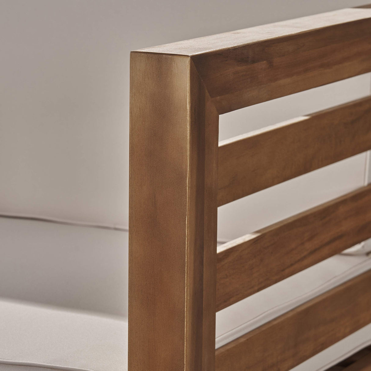 GDFStudio Louise Outdoor Acacia Wood Club Chairs with Cushions (Set of 2), Teak Finish and Beige GDFStudio