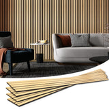 Art3d 4-Piece Wood Slat Acoustic Panels for Stylish Decor and Noise Reduction, 3D Textured Panel for Ceiling and Wall, Oak Art3d