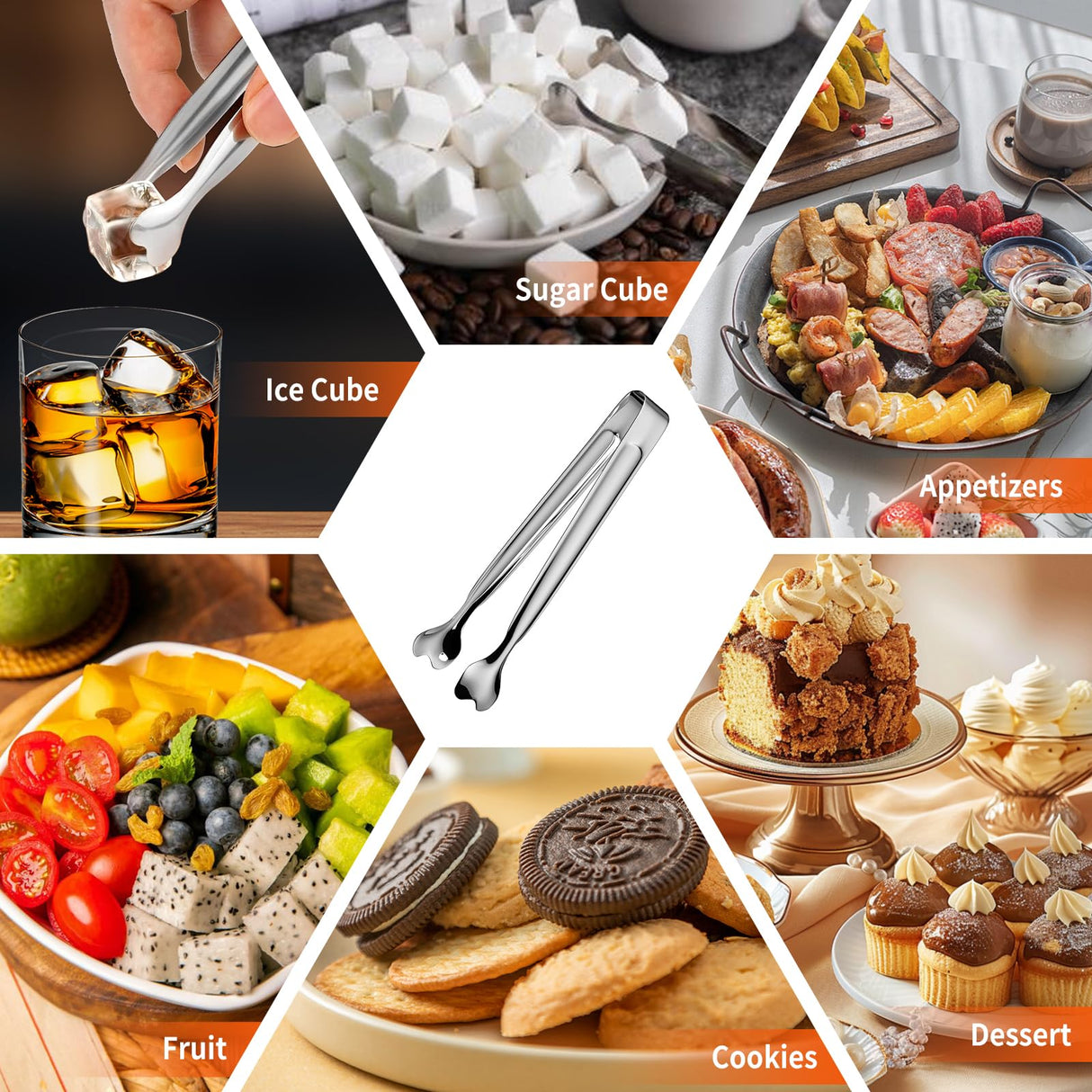 Mini Serving Tongs, Anytrp 18-Packs Stainless Steel, 4.3inch, Kitchen / Appetizers Tongs for Coffee Bar, Tea / Desserts Party, Sugar and Ice Bucket ANYTRP