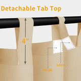 Easy-Going Outdoor Patio Curtains Detachable Tab Top Windproof Weatherproof Curtain for Cabana, Porch, Pergola and Gazebo, Tab Bottom Drape, 2 Panels, 54W x 84L inch, Beige Easy-Going