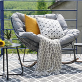 Grand patio Outdoor Rocking Chair, E-Coated Modern Cozy Lounge Rocker Chair with Cushion for Balcony Porch Patio, Gray Grand patio