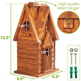 MIXUMON Bird Houses for Outside, Outdoor 2 Bird House Room for 2 Bird Families Bluebird Finch Cardinals Hanging Birdhouse for Garden (Style 11) MIXUMON