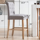 GOTMINSI 26" Bar Stools Set of 2 for Kitchen Island Upholstered Counter Height Bar Stools with Button Tufted Decoration Barstools Home Kitchen Island GOTMINSI